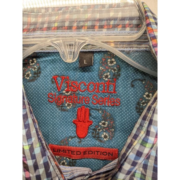 Visconti Signature Series Mens Colorful Long Sleeve Button Up Size Lg Limited Ed - Picture 2 of 6